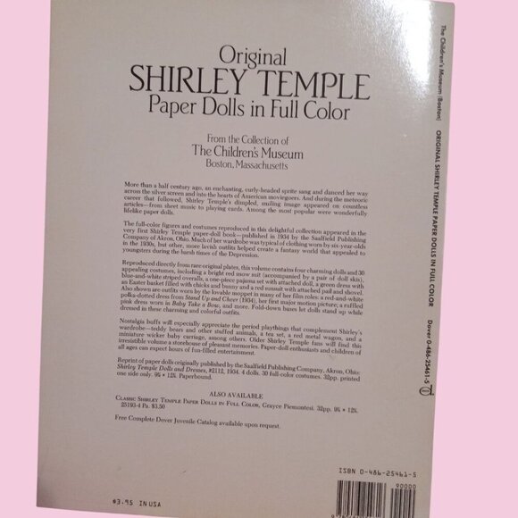 Classic & Original vtg  Shirley Temple Paper Dolls In Full Color Set of 2 - Picture 6 of 8